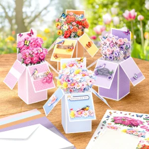 Virágdoboz pop-up üdvözlőlapkészítő készlet - Katy Sue Designs