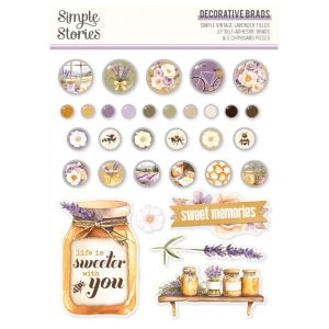 Simples Stories decorative brads díszítőelemek - Simple Vintage Lavender Fields