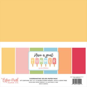 Echo Park Paper Solids Collection Kit 12"X12" papírkészlet - Have A Great Summer