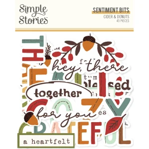 Simple Stories Cider&Donuts Sentiment Bits & Pieces papírkivágatok