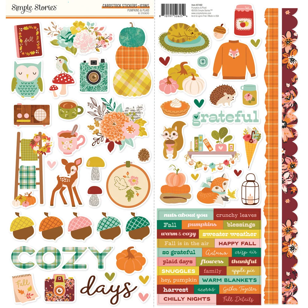 Simple Stories Pumpkins & Plaid collection kit 12"×12" - 7. kép