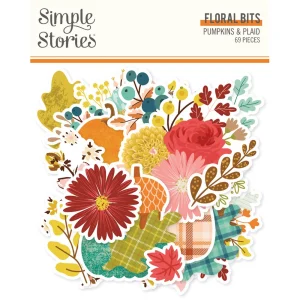 Simple Stories Pumpkins & Plaid Floral Bits & Pieces papírkivágatok