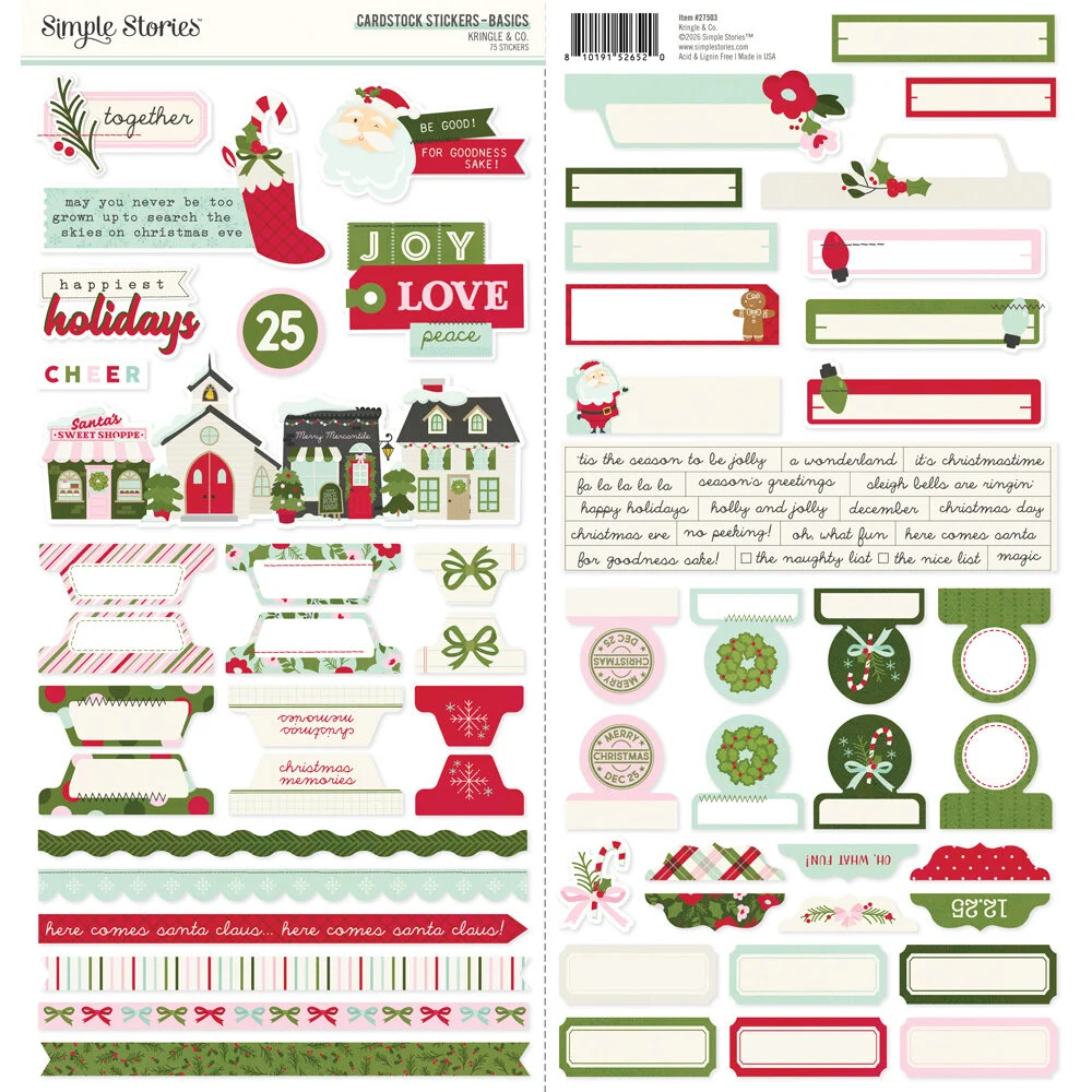 Simple Stories Kringle & Co. chipboard matricák