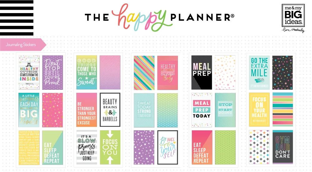 Happy Planner kiegészítő matricacsomag – Journaling (Flip) Fitness - 2. kép