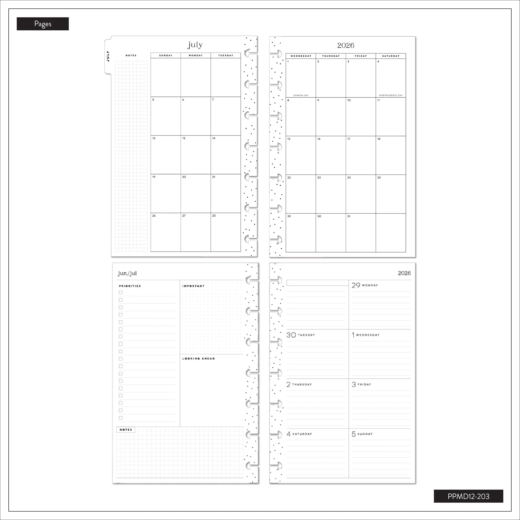 Happy Planner Mini Blossom Bright 2026–2027 dátumozott határidőnapló - 6. kép