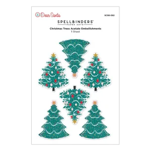 Spellbinders Dear Santa Christmas Trees 3D karácsonyfa matricák – 6 db