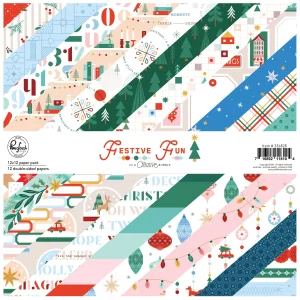 Pinkfresh Studio Festive Fun kétoldalas scrapbook papírtömb 12×12" – 12 lap