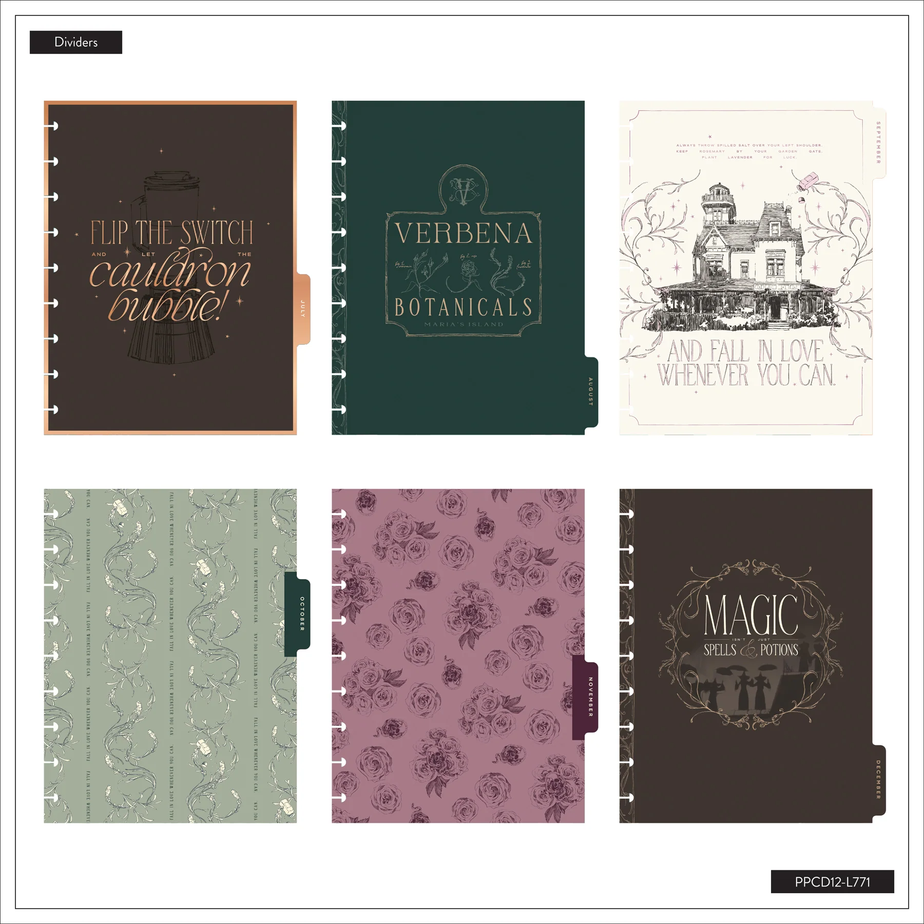 Happy Planner Classic Specialty 12 havi discbound tervező - Practical Magic - 7. kép