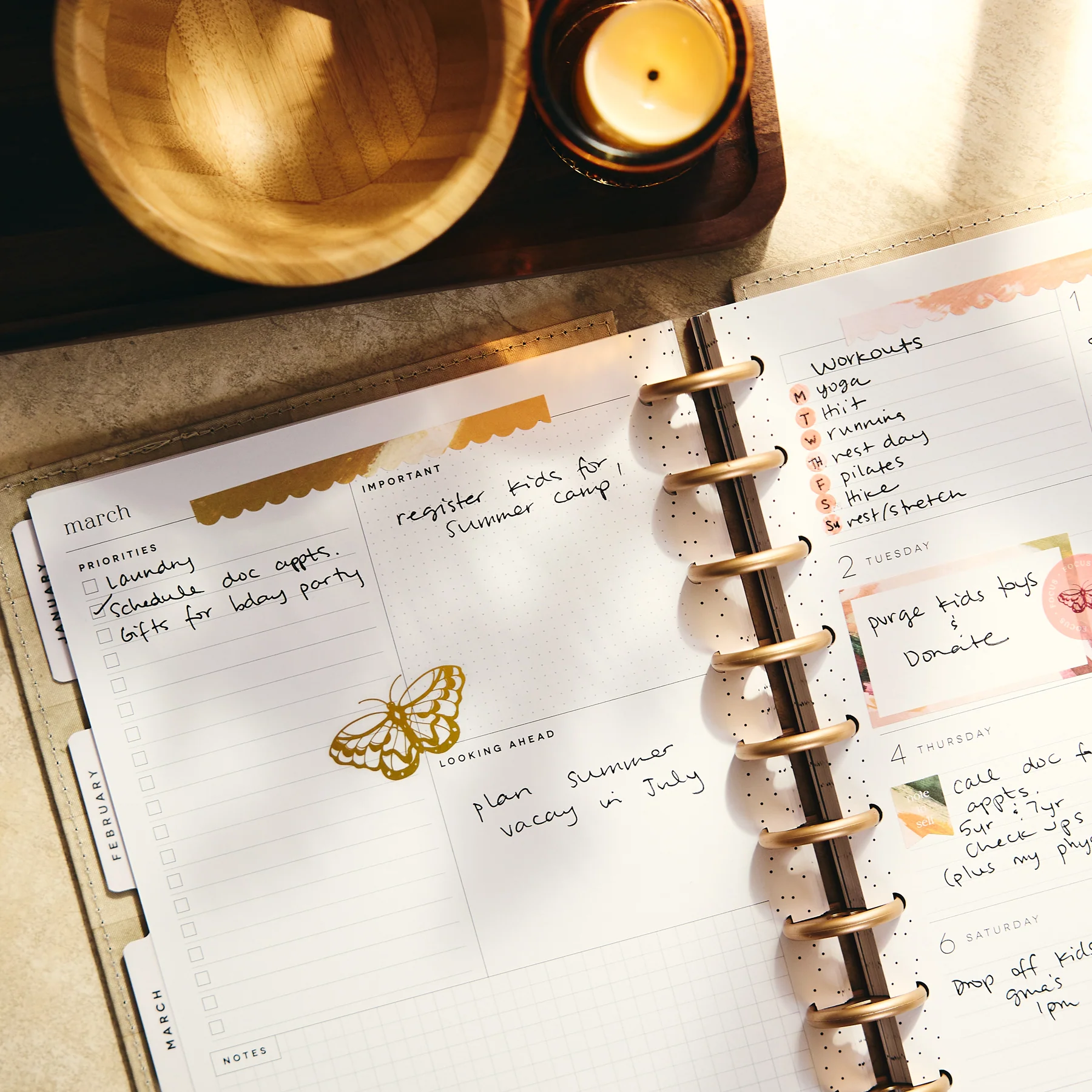 Happy Planner Classic Specialty 12 havi discbound tervező - Amber & Oak - 5. kép
