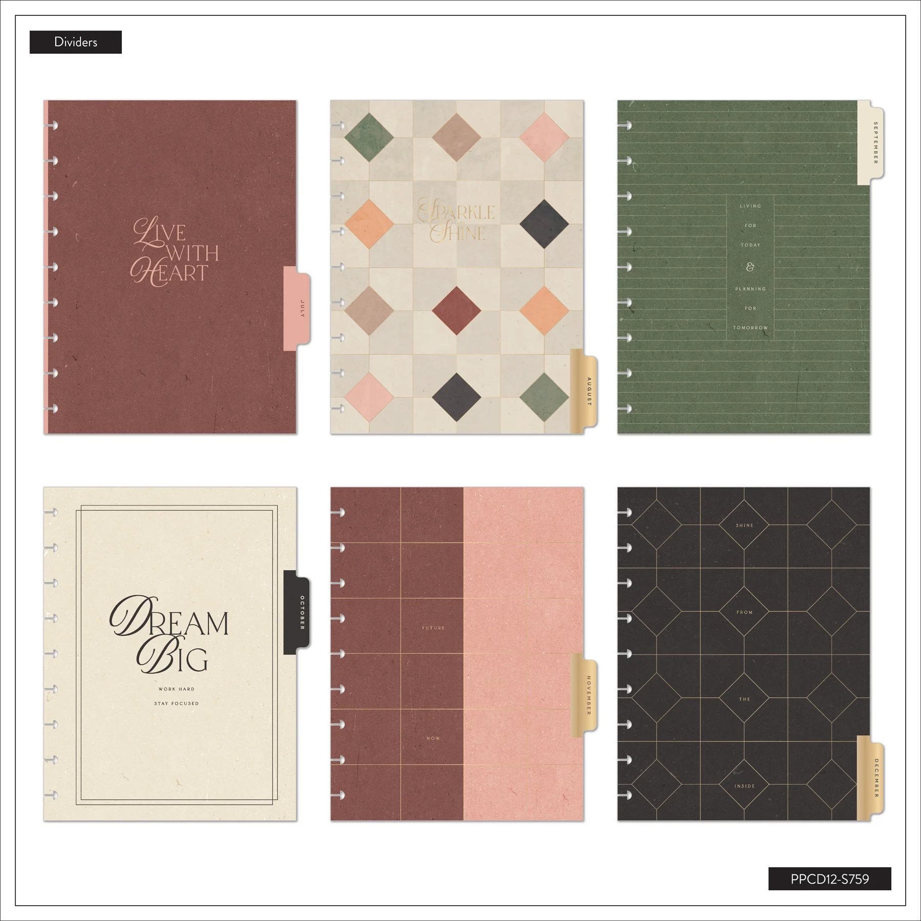 Happy Planner Classic Specialty 12 havi discbound tervező - Amber & Oak - 7. kép