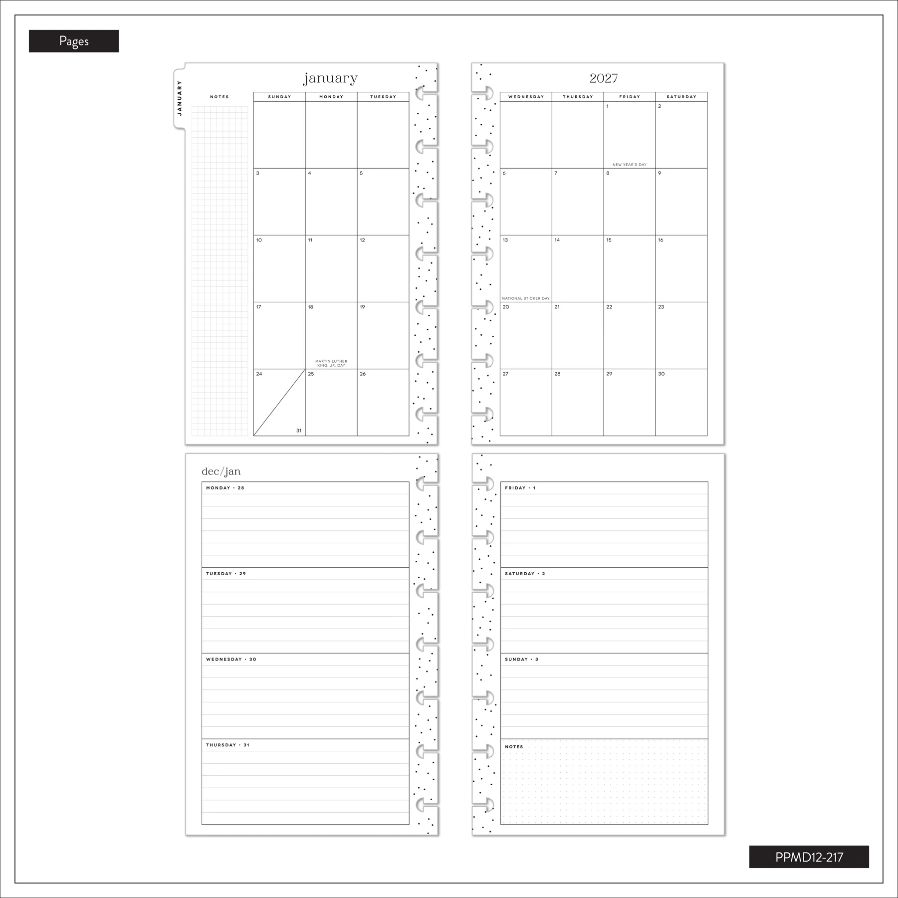 Happy Planner Mini 12 havi discbound tervező - Petal Press - 7. kép