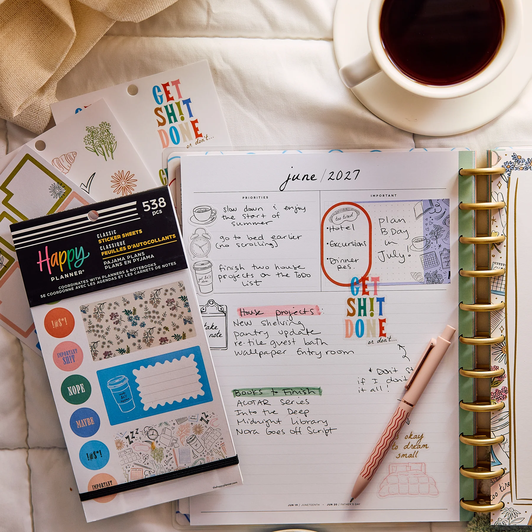Happy Planner kiegészítő matricacsomag – Pajama Plans - 3. kép