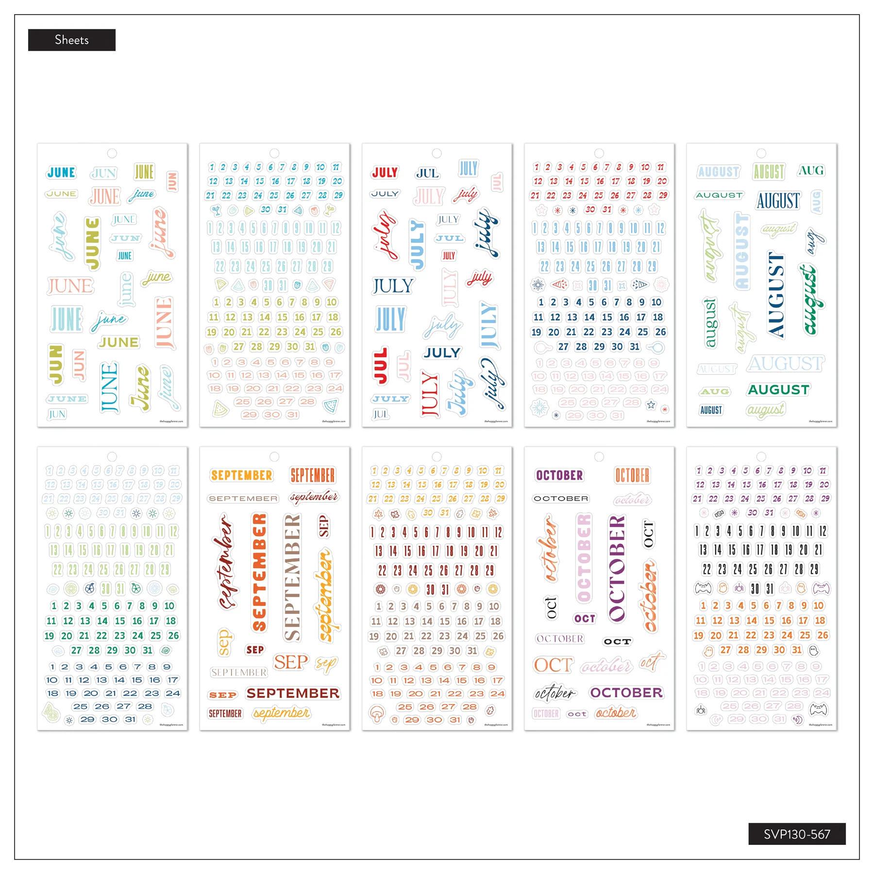 Happy Planner kiegészítő matricacsomag – Essential Year - 3. kép