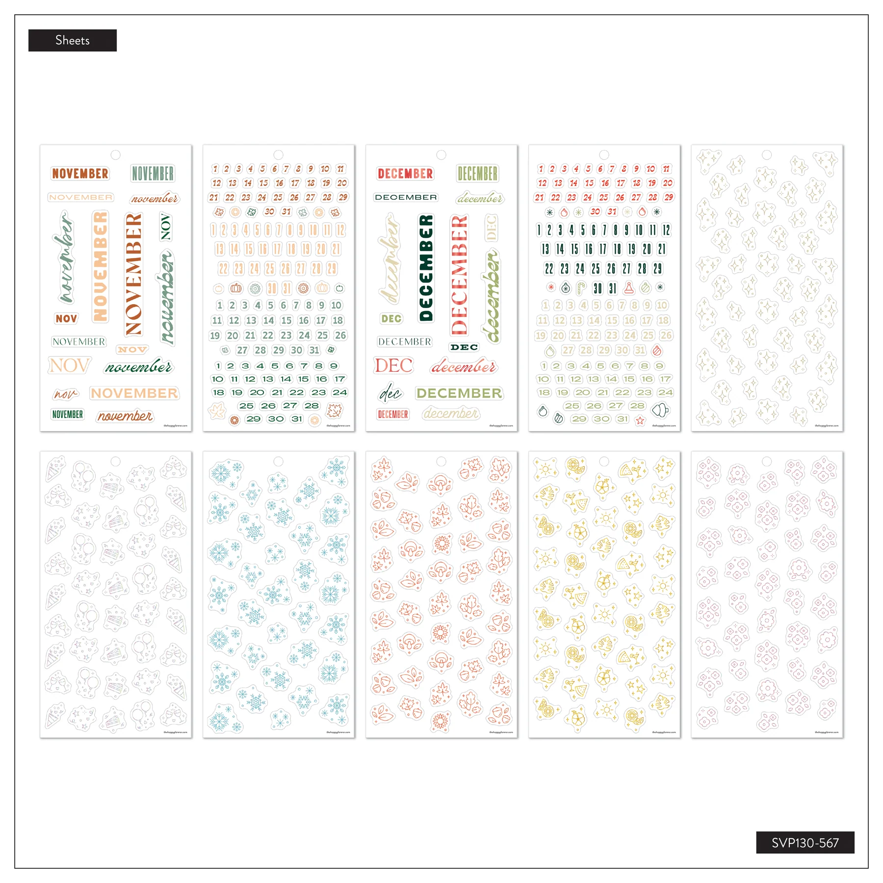 Happy Planner kiegészítő matricacsomag – Essential Year - 4. kép