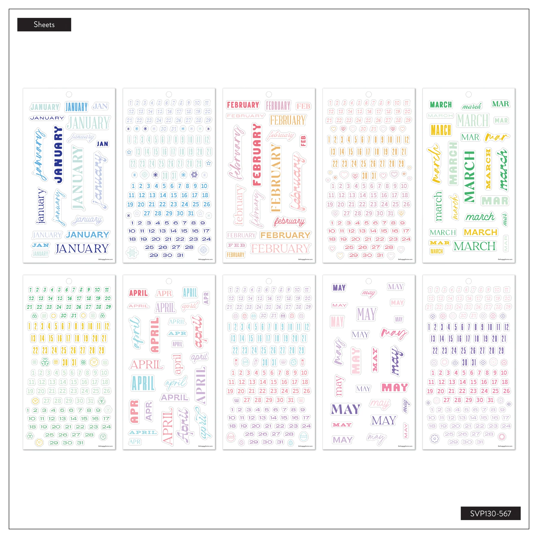 Happy Planner kiegészítő matricacsomag – Essential Year - 5. kép
